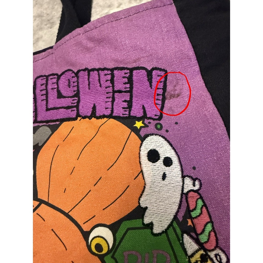 Disney Parks Happy Halloween Large Embroidered Zip Tote Mickey Mouse Pumpkin Bag - Picture 5 of 10